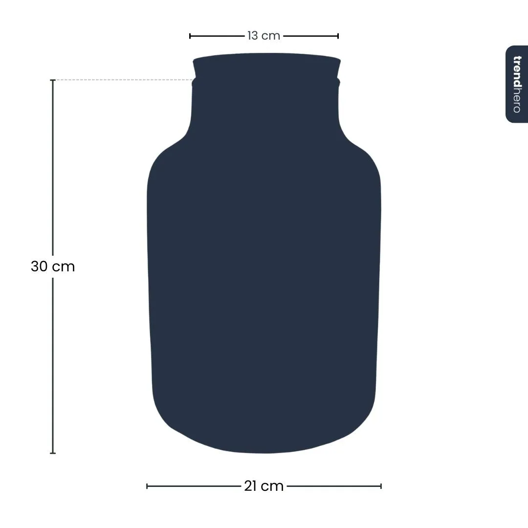 Urbanjungl Milky Fles Ø21,5x30 cm vaas 9 liter gerecycled glas
