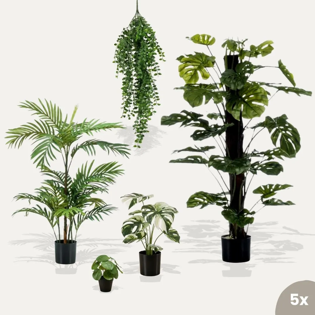 Urbanjungl Urban Jungle L kunstplanten set van 5 mix