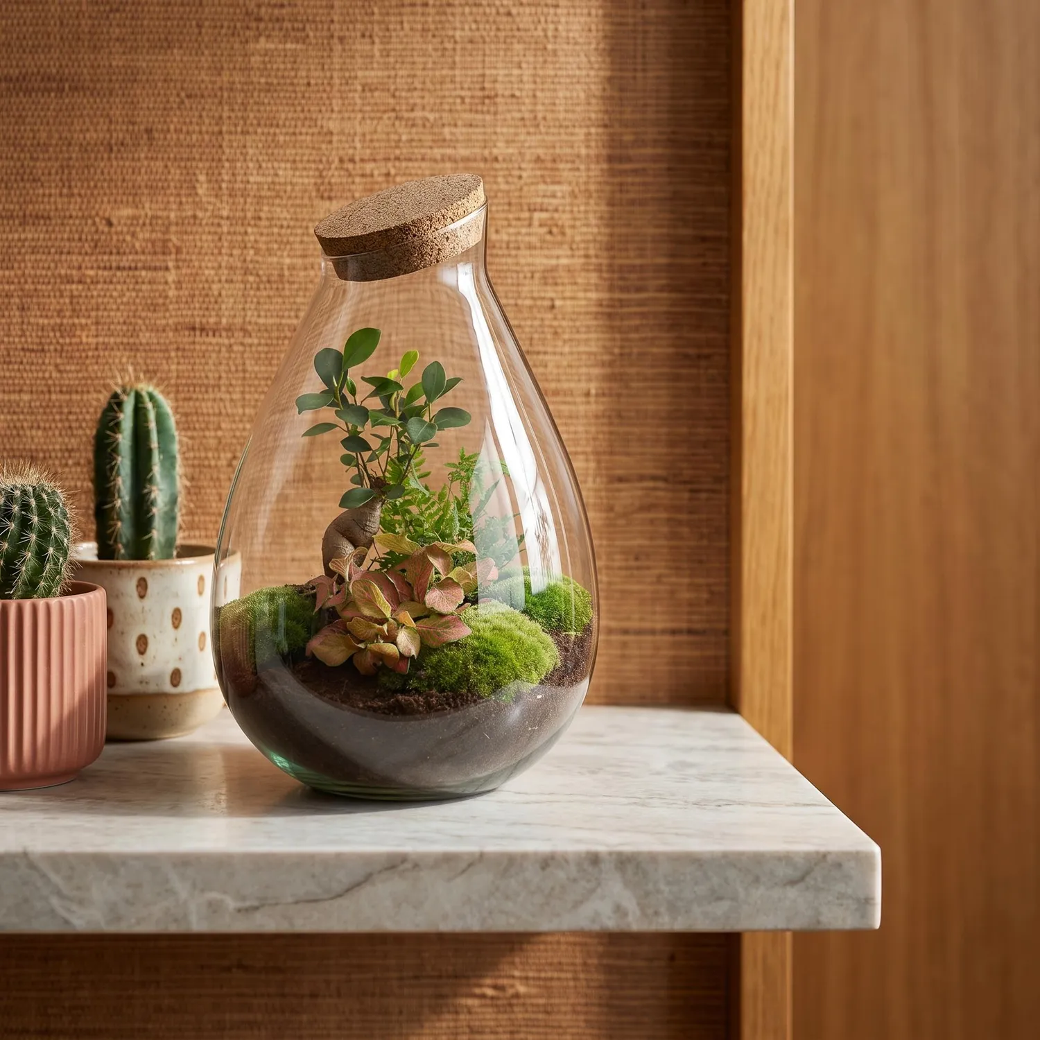 Urbanjungl Drop XL Rood terrarium Ø 24 cm DIY kit gesloten