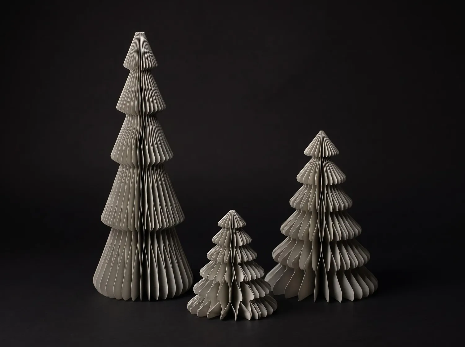 Urbanjungl pastelgroen papieren kerstboom 3 stuks vouwbaar
