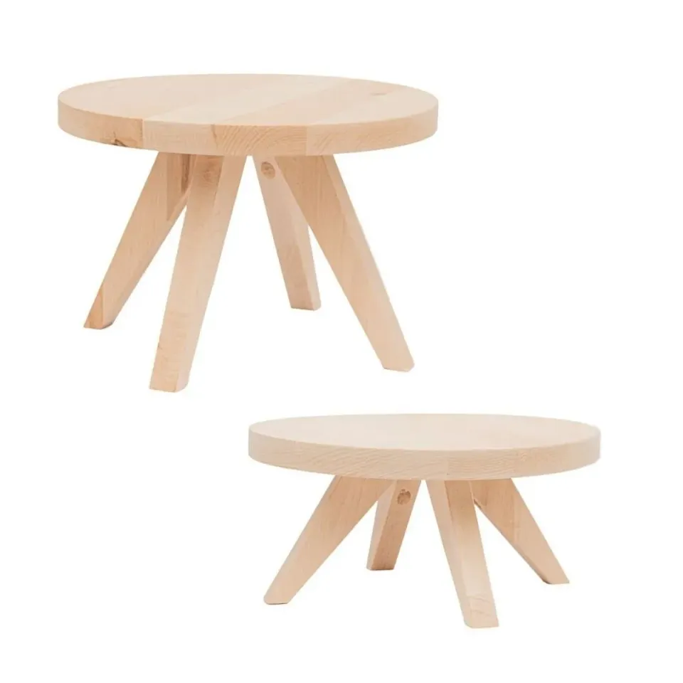 Urbanjungl Tibbe houten plantenstandaard set van 2