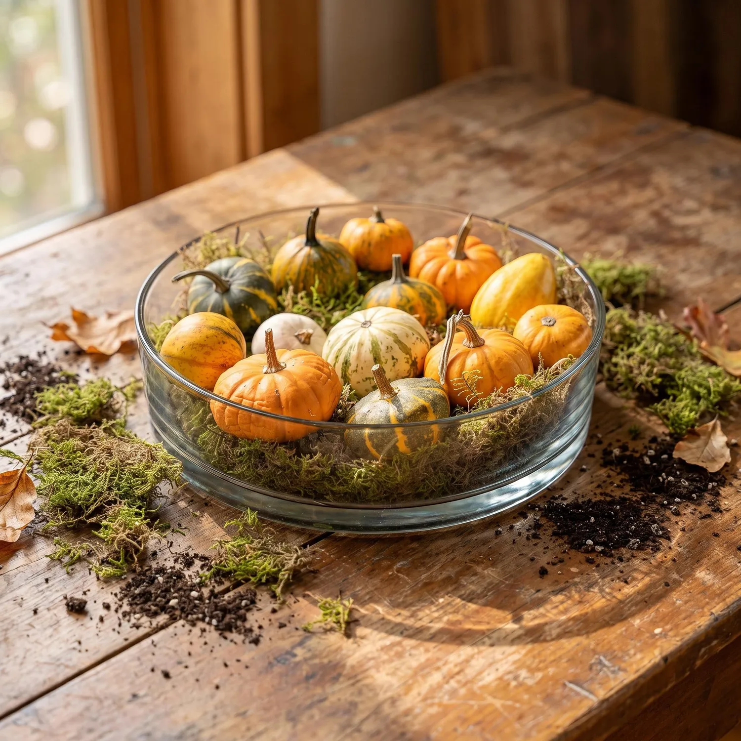 Urbanjungl Herfstschaal pompoen groot glas 29 cm 13 stuks