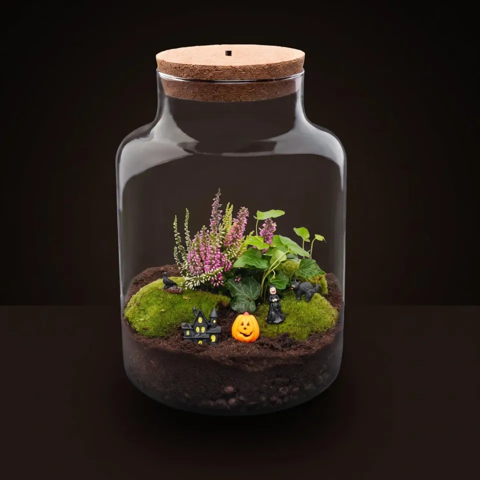 Urbanjungl Milky Trick or Treat Village terrarium Ø 21 cm
