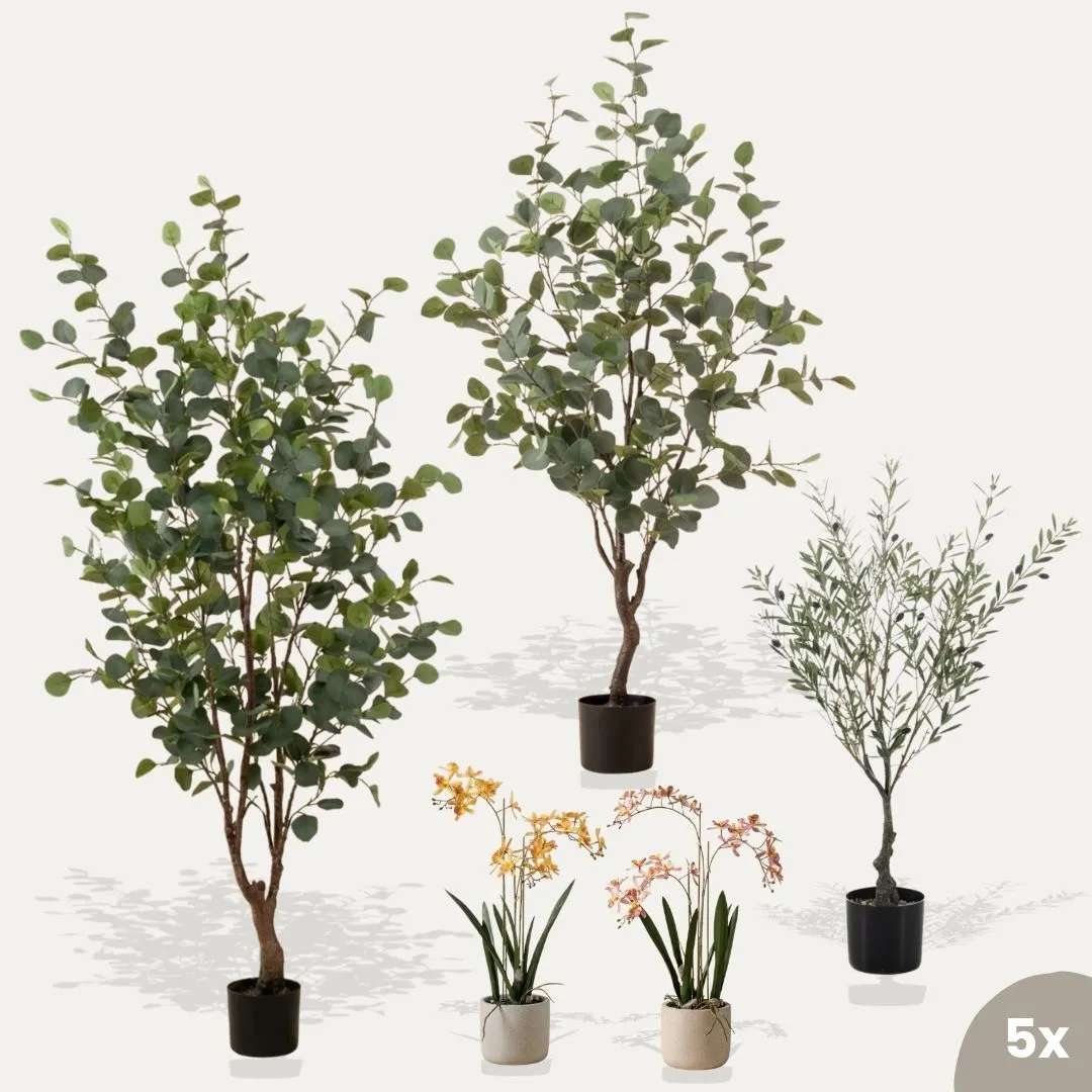 Urbanjungl Ibiza kunstplanten set 5 stuks onderhoudsvrij