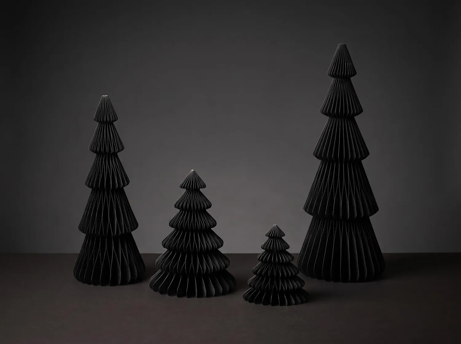 Urbanjungl Papieren boom zwart kerstset 4 stuks