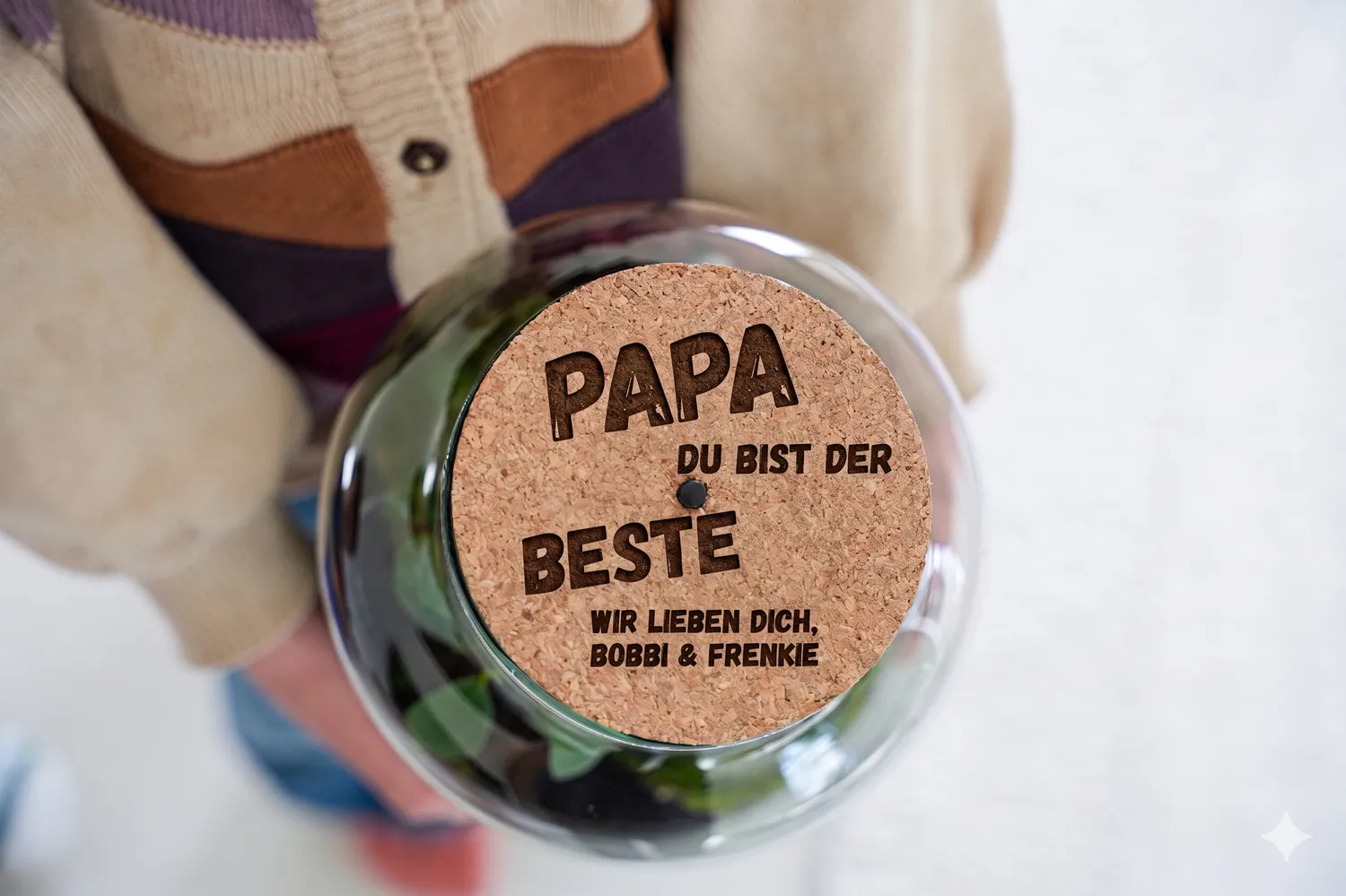 Urbanjungl LED Kurk S best dad kurk met gravure warm licht