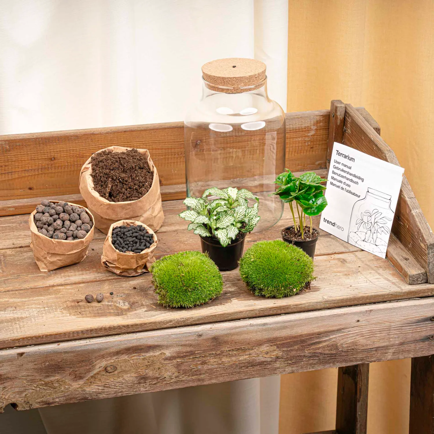 Urbanjungl Little Milky terrarium DIY-kit met licht 17 cm
