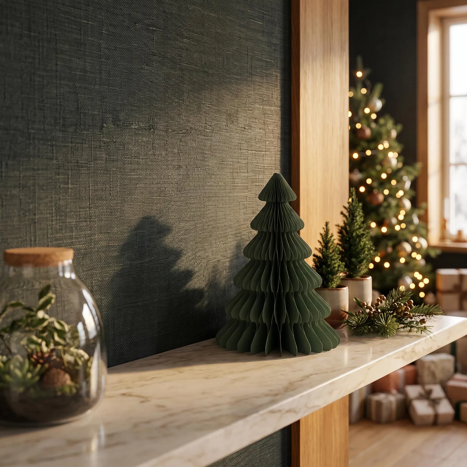 Urbanjungl Papierboom Groen Papieren Kerstboom 4 Stuks