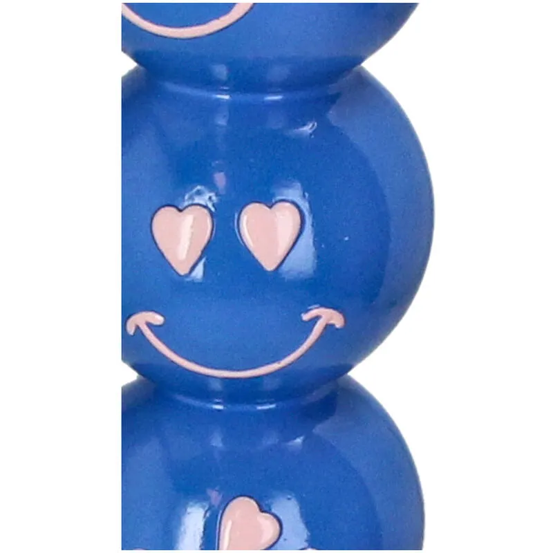 Urbanjungl Smiley Blauw Ballen kandelaar blauw 9x9x36cm