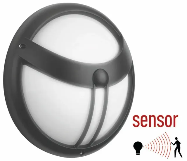 Sensor buitenwandlamp zwart E27 met bewegingssensor